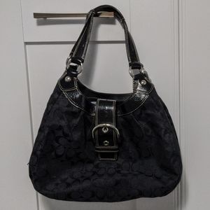 COACH Lynn Soho F17094 Black Signature HOBO Bag